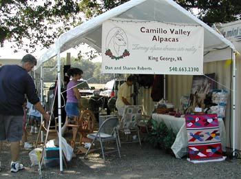 Camillo Valley Alpacas booth
